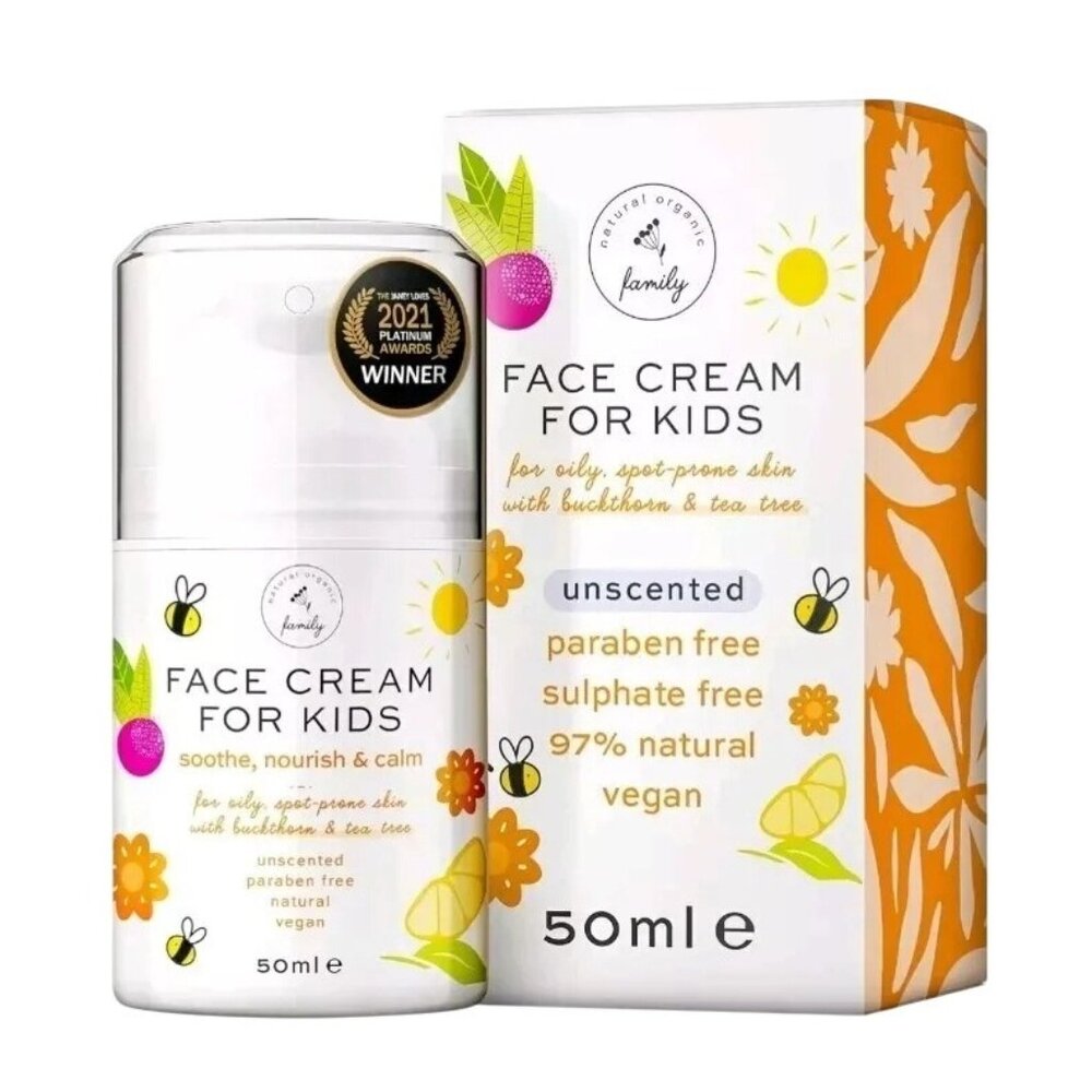 Natural Organic Family Face Cream for Kids 50ml Soothe Moisturize New